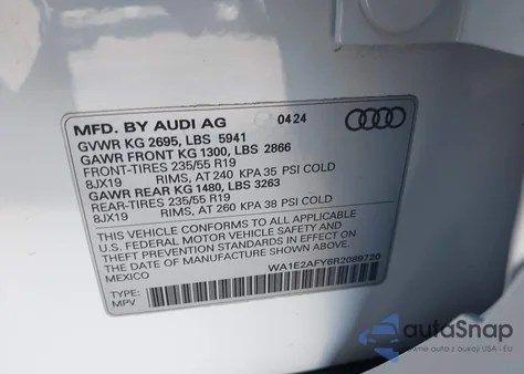 2024 Audi Q5 Premium Plus 55 Tfsi E S Line Quattro S Tronic from USA, damaged, VIN WA1E2AFY6R2089720